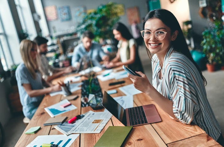 Women displaying effects of mentoring program benefits 