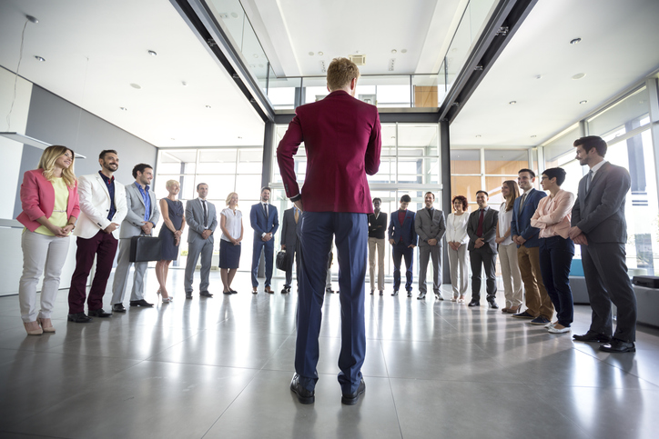 employees practicing leadership development 