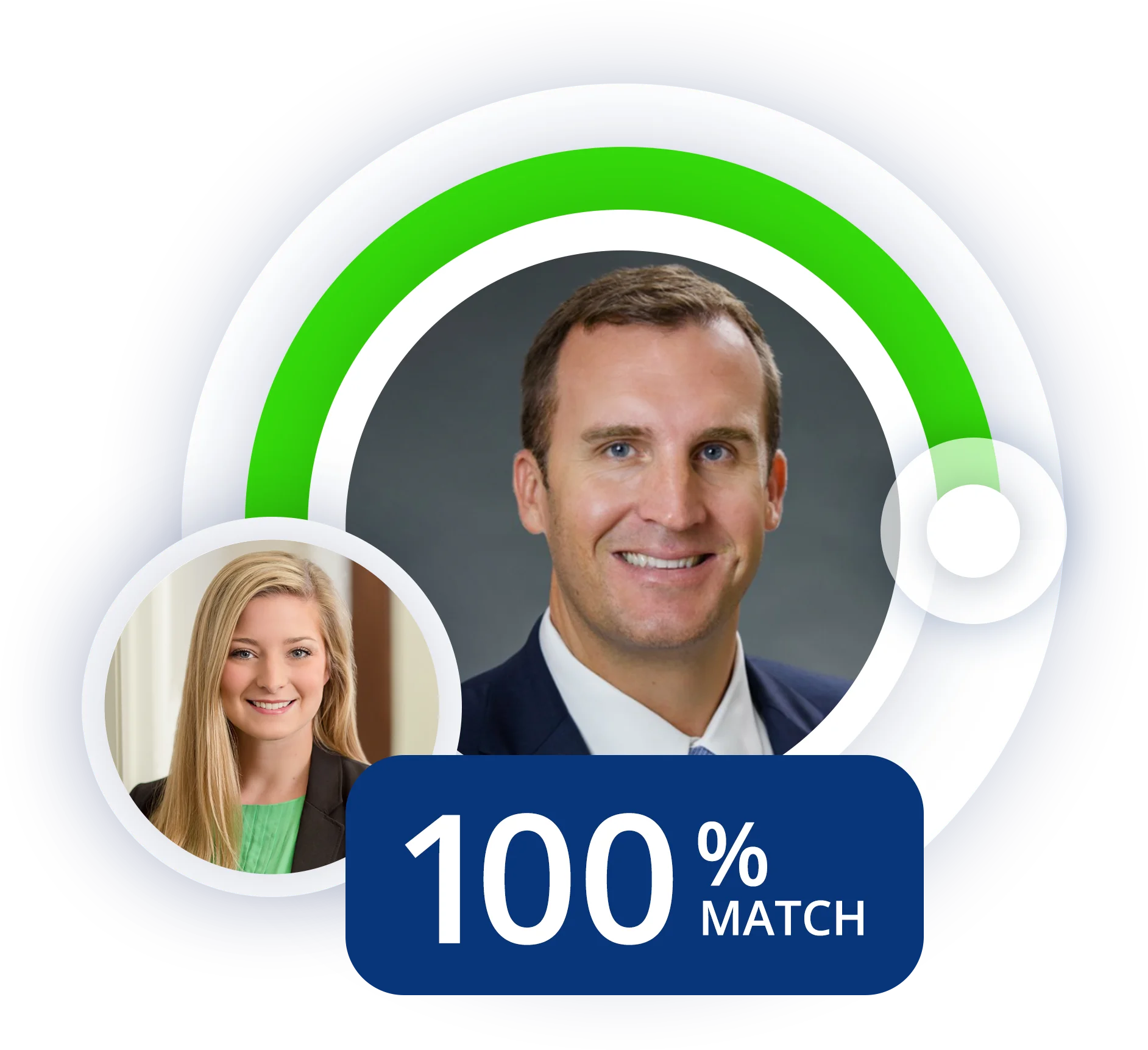 a mentor and mentee pictured and matching 100%
